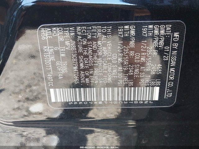 46228243 :رقم المزاد ، JN8BT3CB7PW470665 vin ، 2023 Nissan Rogue Sl Intelligent Awd مزاد بيع