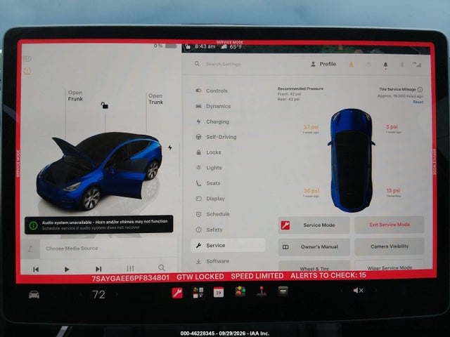 Продаж на аукціоні авто 2023 Tesla Model Y Awd/long Range Dual Motor All-wheel Drive, vin: 7SAYGAEE6PF834801, номер лоту: 46228345