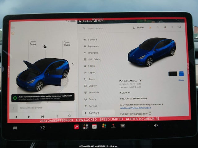 Продаж на аукціоні авто 2023 Tesla Model Y Awd/long Range Dual Motor All-wheel Drive, vin: 7SAYGAEE6PF834801, номер лоту: 46228345