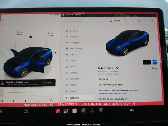 Продаж на аукціоні авто 2023 Tesla Model Y Awd/long Range Dual Motor All-wheel Drive, vin: 7SAYGAEE6PF834801, номер лоту: 46228345