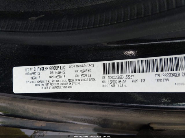 Продаж на аукціоні авто 2014 Dodge Avenger Sxt, vin: 1C3CDZCB8EN152237, номер лоту: 46228595