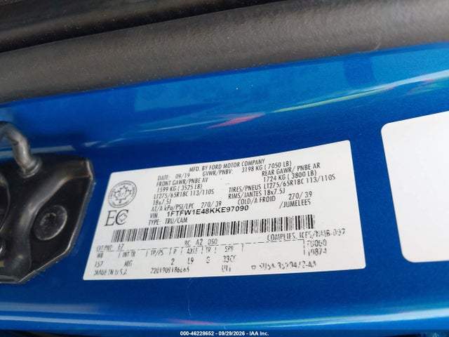 Aukcja sprzedaży 2019 Ford F-150 Xlt, vin: 1FTFW1E48KKE97090, numer aukcji: 46228652