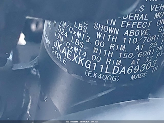 Kawasaki EX400 2020 JKAEXKG11LDA69303 Image 10