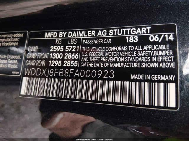 Aukcja sprzedaży 2015 Mercedes-benz S 550 4matic, vin: WDDXJ8FB8FA000923, numer aukcji: 46228667