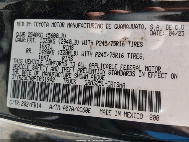 3TYRZ5CN0PT031942 Toyota Tacoma Sr V6