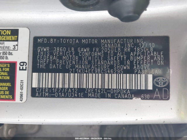 Aukcja sprzedaży 2011 Toyota Matrix, vin: 2T1KU4EE9BC546295, numer aukcji: 46229044