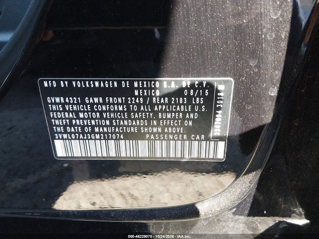 Volkswagen Jetta 1.8t Sel 2016 3VWL07AJ3GM217074 Image 9