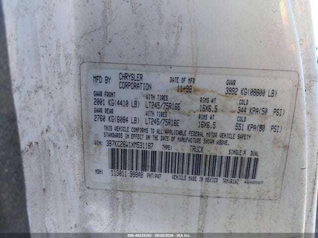 Aukcja sprzedaży 1999 Dodge Ram 2500 St, vin: 3B7KC26W1XM531187, numer aukcji: 46229265