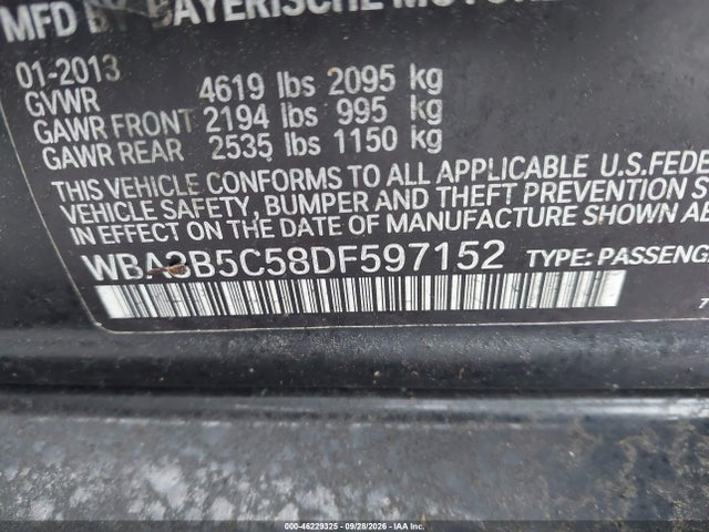 Продаж на аукціоні авто 2013 Bmw 328i Xdrive, vin: WBA3B5C58DF597152, номер лоту: 46229325