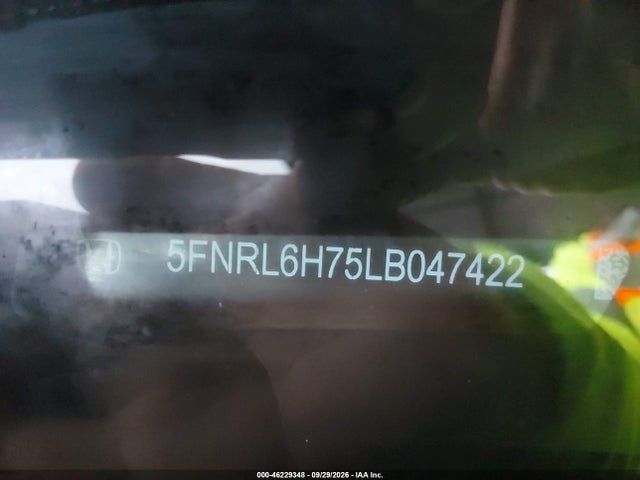 2020 Honda Odyssey Ex-l/ex-l W/navi   Res მანქანა იყიდება აუქციონზე, vin: 5FNRL6H75LB047422, აუქციონის ნომერი: 46229348