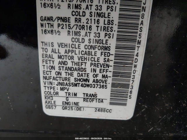 Продаж на аукціоні авто 2013 Nissan Rogue S, vin: JN8AS5MT4DW037365, номер лоту: 46229532