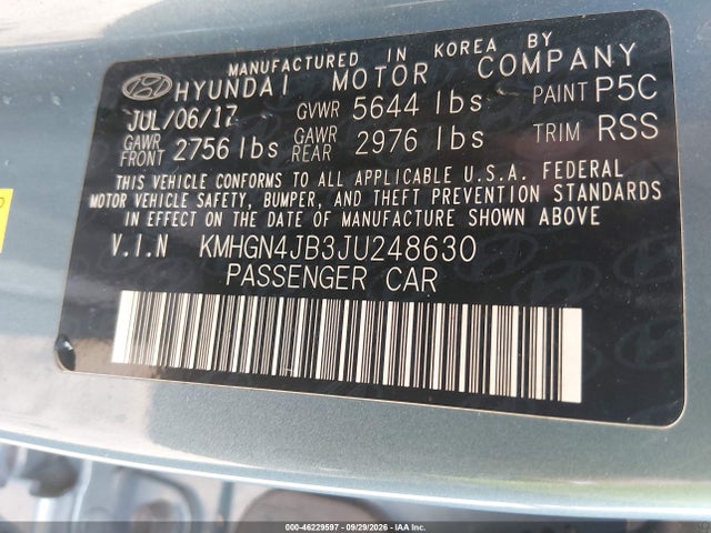 Aukcja sprzedaży 2018 Genesis G80 3.3t Sport, vin: KMHGN4JB3JU248630, numer aukcji: 46229597