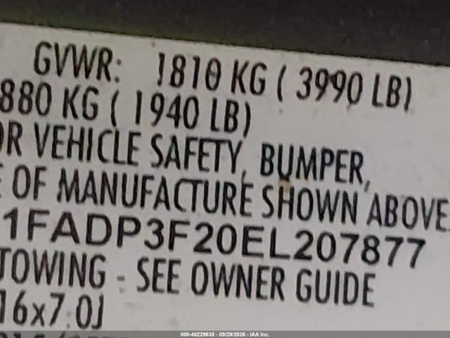Продаж на аукціоні авто 2014 Ford Focus Se, vin: 1FADP3F20EL207877, номер лоту: 46229638