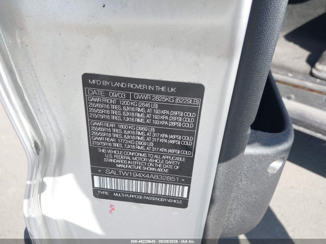Aukcja sprzedaży 2004 Land Rover Discovery Se, vin: SALTW194X4A832851, numer aukcji: 46229645
