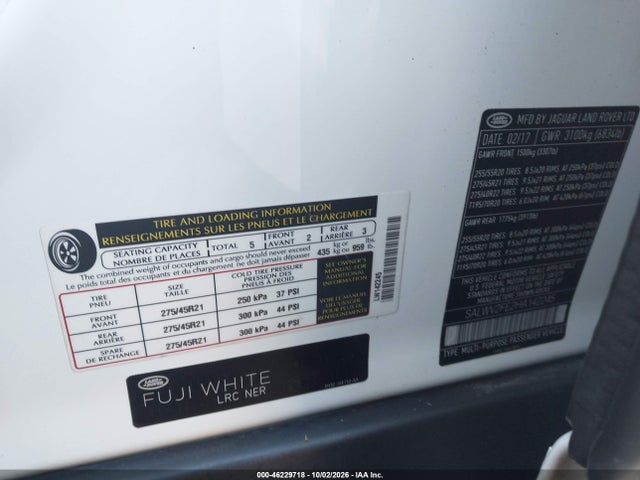 Aukcja sprzedaży 2017 Land Rover Range Rover Sport 5.0l V8 Supercharged Autobiography, vin: SALWV2FE2HA142245, numer aukcji: 46229718