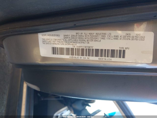 Продажа на аукционе авто 2008 Subaru Outback 2.5i/2.5i L.l. Bean Edition, vin: 4S4BP61C987338737, номер лота: 46229810
