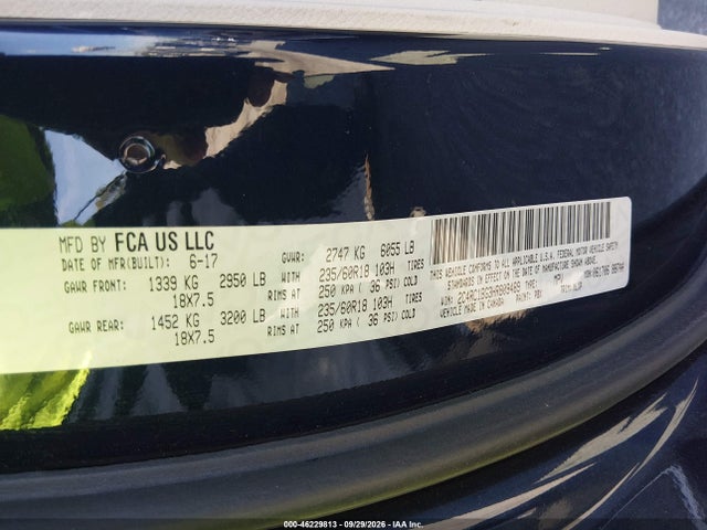 Aukcja sprzedaży 2017 Chrysler Pacifica Touring-l, vin: 2C4RC1BG3HR809489, numer aukcji: 46229813