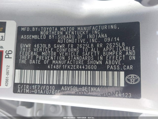 Toyota CAMRY LE 2014 4T4BF1FK2ER443600 Image 9