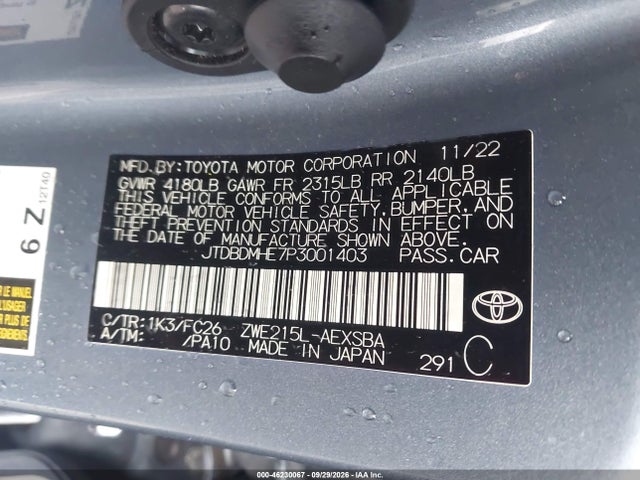 JTDBDMHE7P3001403 Toyota Corolla Hybrid Se