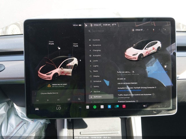 2020 Tesla Model 3 Standard Range Plus Rear-wheel Drive/standard Range Rear-wheel Drive მანქანა იყიდება აუქციონზე, vin: 5YJ3E1EA8LF590301, აუქციონის ნომერი: 46230166