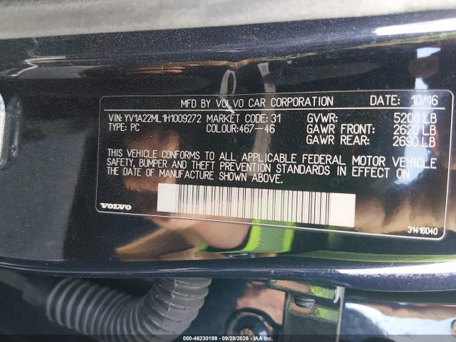 Продаж на аукціоні авто 2017 Volvo S90 T6 Inscription, vin: YV1A22ML1H1009272, номер лоту: 46230199