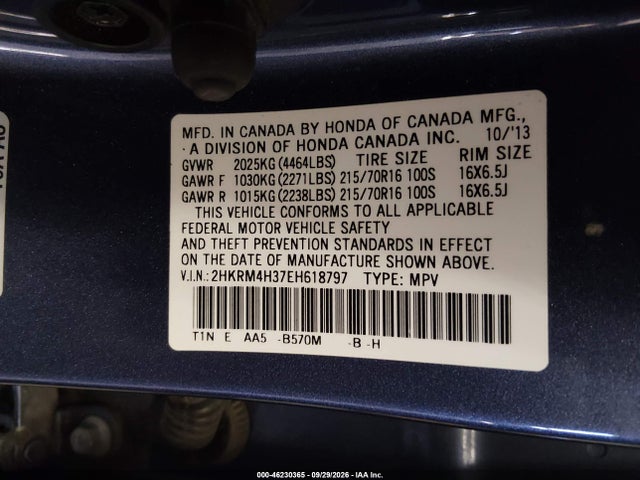 Honda CR-V LX 2014 2HKRM4H37EH618797 Image 9