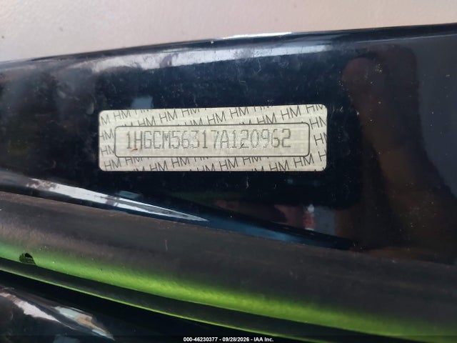46230377 :رقم المزاد ، 1HGCM56317A120962 vin ، 2007 Honda Accord 2.4 Se مزاد بيع