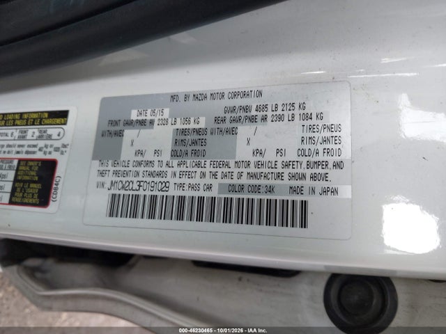 Продаж на аукціоні авто 2015 Mazda Mazda5 Touring, vin: JM1CW2CL3F0191029, номер лоту: 46230465