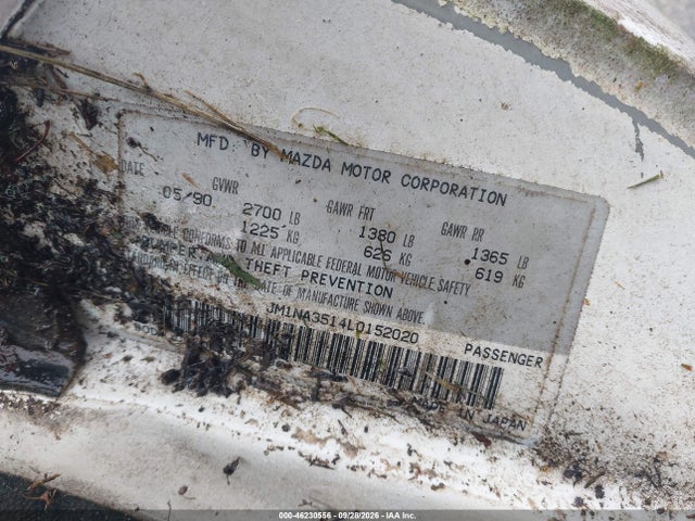 46230556 :رقم المزاد ، JM1NA3514L0152020 vin ، 1990 Mazda Mx-5 Miata مزاد بيع