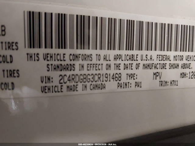 Aukcja sprzedaży 2012 Dodge Grand Caravan Se/avp, vin: 2C4RDGBG3CR191468, numer aukcji: 46230624