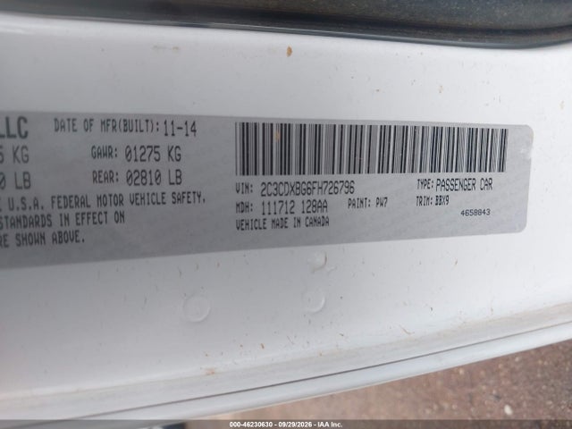 46230630 :رقم المزاد ، 2C3CDXBG6FH726796 vin ، 2015 Dodge Charger Se مزاد بيع