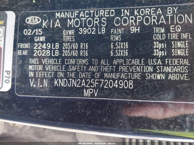 Aukcja sprzedaży 2015 Kia Soul, vin: KNDJN2A25F7204908, numer aukcji: 46230844