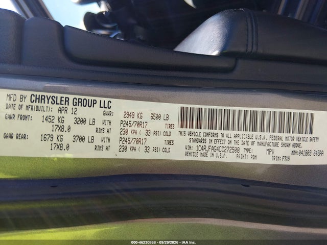 Aukcja sprzedaży 2012 Jeep Grand Cherokee Laredo, vin: 1C4RJFAG4CC272508, numer aukcji: 46230868