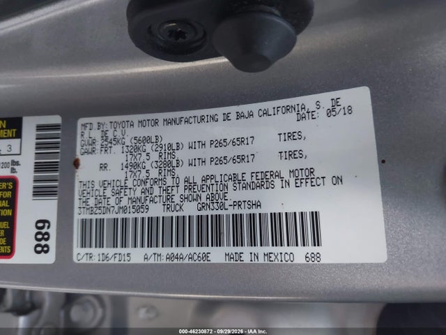 3TMBZ5DN7JM015059 Toyota Tacoma Trd Sport
