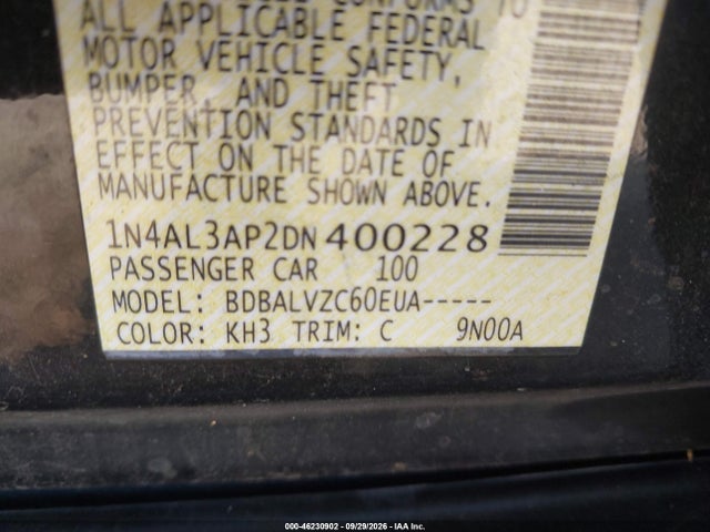 Продаж на аукціоні авто 2013 Nissan Altima 2.5 Sl, vin: 1N4AL3AP2DN400228, номер лоту: 46230902