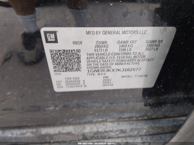 Chevrolet Traverse Rs 2019 1GNERJKX7KJ162577 Image 9