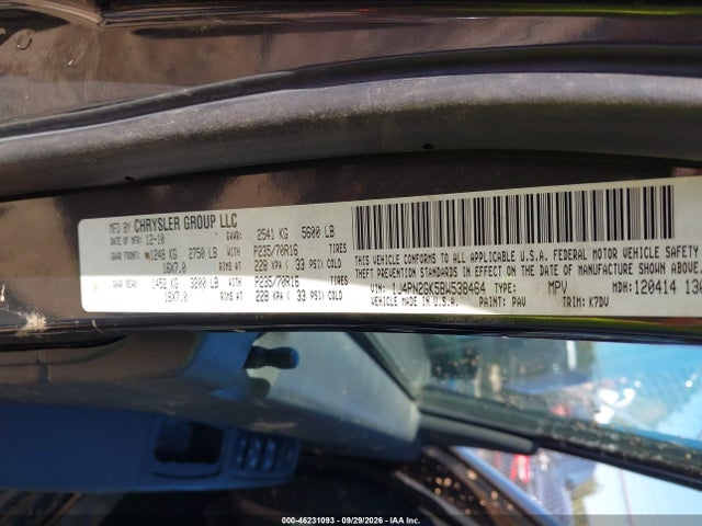2011 Jeep Liberty Sport მანქანა იყიდება აუქციონზე, vin: 1J4PN2GK5BW538464, აუქციონის ნომერი: 46231093