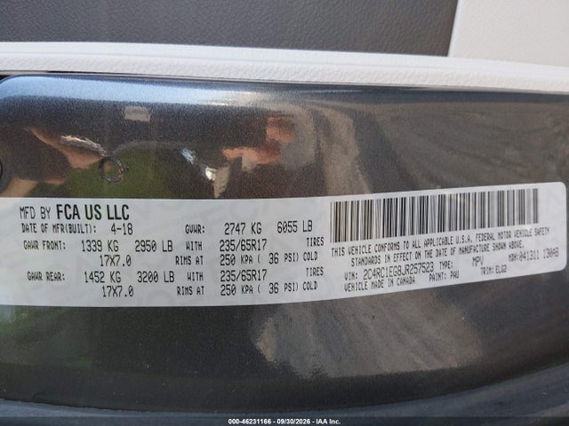 Продаж на аукціоні авто 2018 Chrysler Pacifica Touring L Plus, vin: 2C4RC1EG8JR257523, номер лоту: 46231166