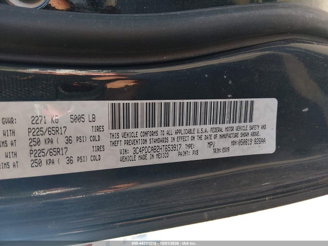 Продаж на аукціоні авто 2017 Dodge Journey Se, vin: 3C4PDCAB2HT653917, номер лоту: 46231218