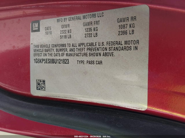Aukcja sprzedaży 2011 Cadillac Dts Platinum Collection, vin: 1G6KP5ES8BU121823, numer aukcji: 46231224