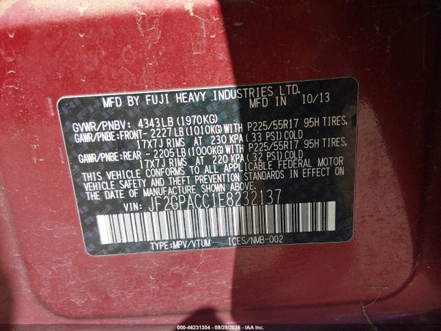 JF2GPACC1E8232137 Subaru Xv Crosstrek 2.0i Premium