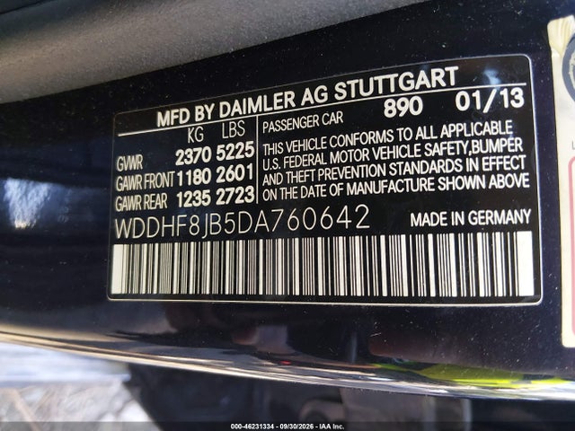 2013 Mercedes-benz E 350 4matic მანქანა იყიდება აუქციონზე, vin: WDDHF8JB5DA760642, აუქციონის ნომერი: 46231334