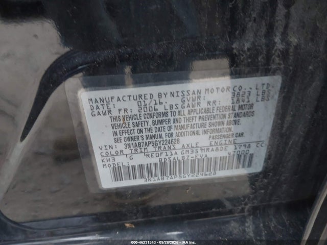 46231343 :رقم المزاد ، 3N1AB7AP5GY224628 vin ، 2016 Nissan Sentra S مزاد بيع
