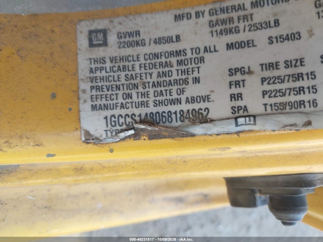 Aukcja sprzedaży 2006 Chevrolet Colorado Ls, vin: 1GCCS148068184962, numer aukcji: 46231517