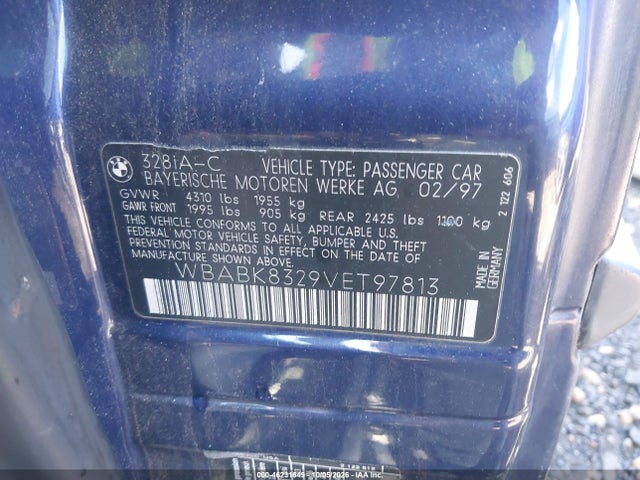 Продаж на аукціоні авто 1997 Bmw 328ic, vin: WBABK8329VET97813, номер лоту: 46231649