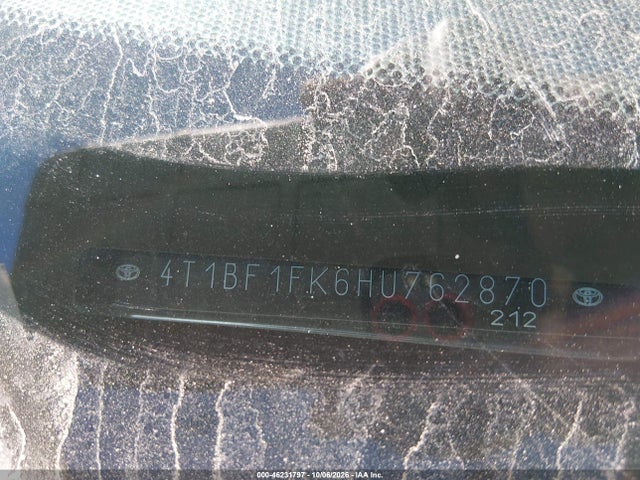2017 Toyota Camry Le მანქანა იყიდება აუქციონზე, vin: 4T1BF1FK6HU762870, აუქციონის ნომერი: 46231797