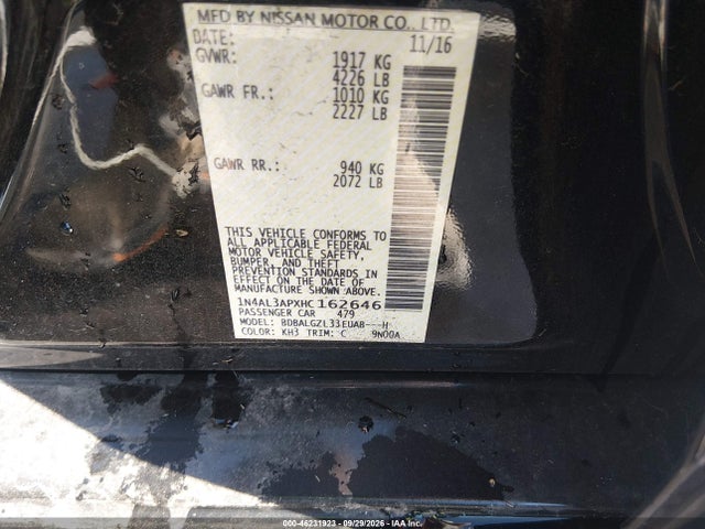 1N4AL3APXHC162646 Nissan Altima 2.5 S