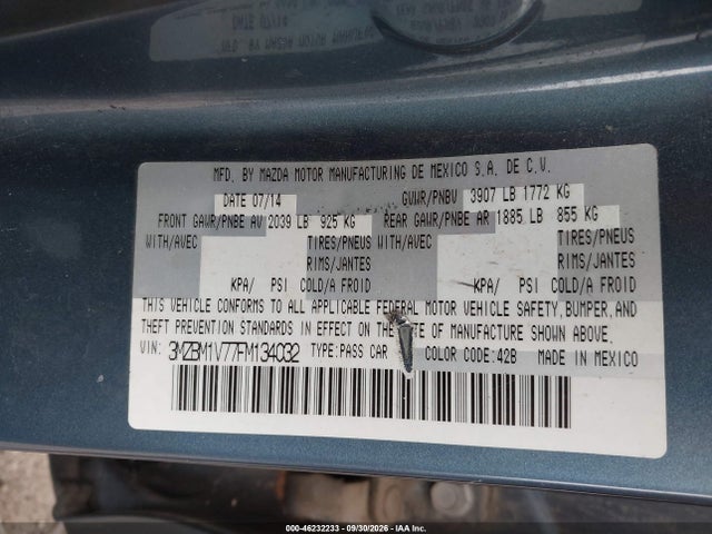Aukcja sprzedaży 2015 Mazda Mazda3 I Touring, vin: 3MZBM1V77FM134032, numer aukcji: 46232233