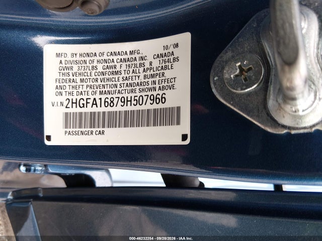 Продаж на аукціоні авто 2009 Honda Civic Ex, vin: 2HGFA16879H507966, номер лоту: 46232254