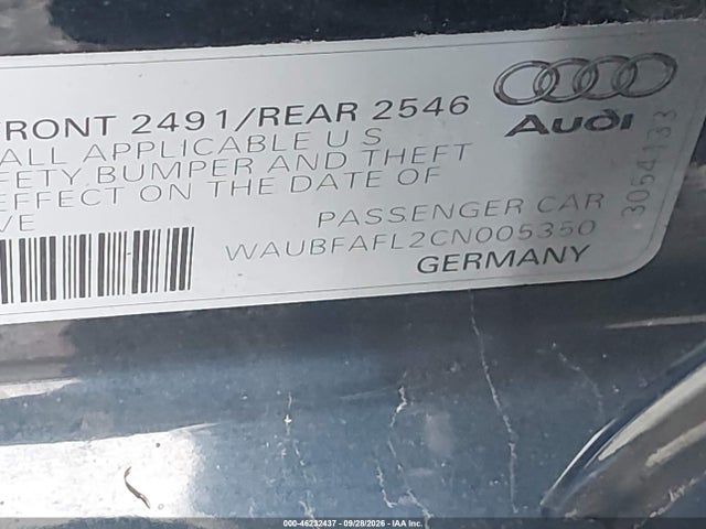 Aukcja sprzedaży 2012 Audi A4 2.0t Premium, vin: WAUBFAFL2CN005350, numer aukcji: 46232437